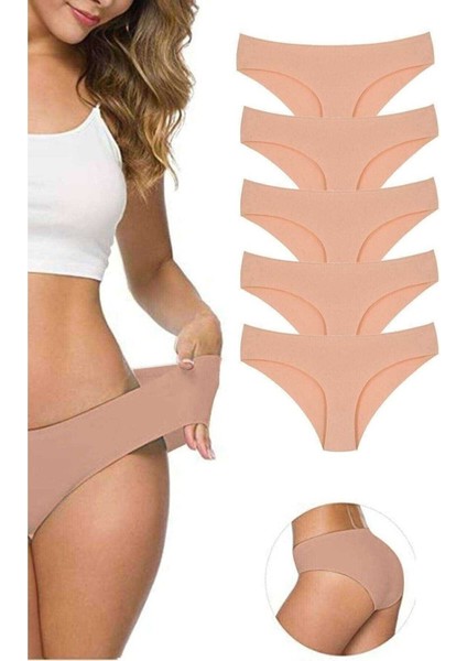 Kadın Lazer Kesim Dikişsiz Esnek Iz Yapmayan Toparlayıcı 5'li 5 Adet Külot