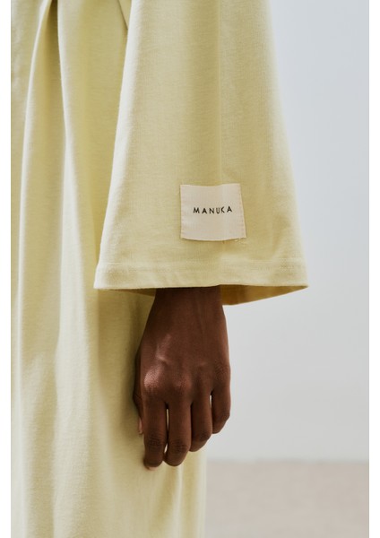 Oversıze Uzun Rahat Elbise Soft Sarı