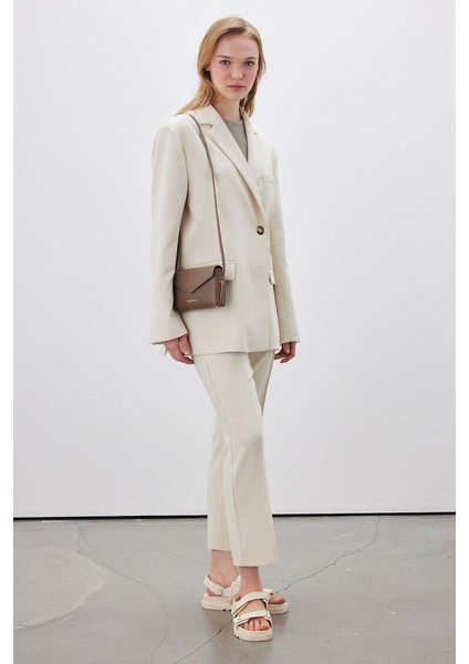 Düz Kesim Kumaş Pantolon Bej fiyatları