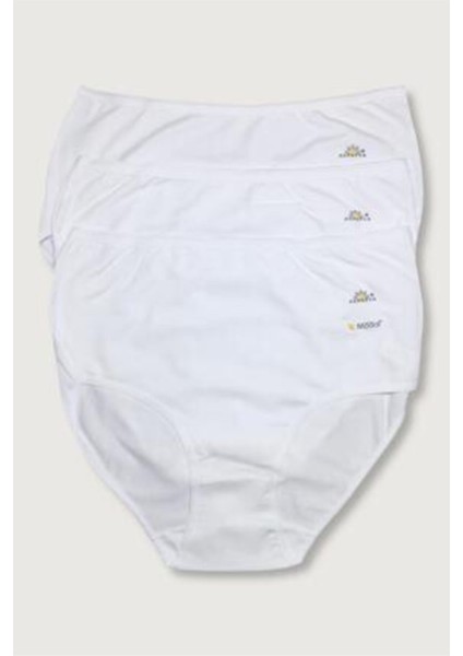 Kadın Beyaz Likralı Model Klasik Külot 3'lü