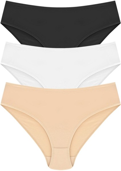 %100 Pamuk Yüksek Bel Külot 3'lü