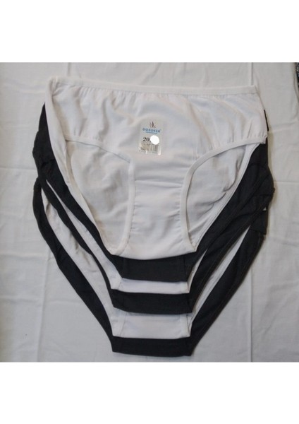 3 Siyah 3 Beyaz 6 Adet Pamuklu Bikini Külot