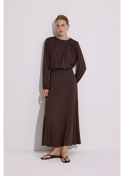 Dökümlü Etek Kahverengi modelleri