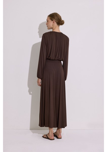 Dökümlü Etek Kahverengi indirimleri