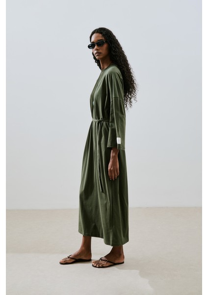Oversıze Uzun Rahat Elbise Koyu Yeşil fırsatları