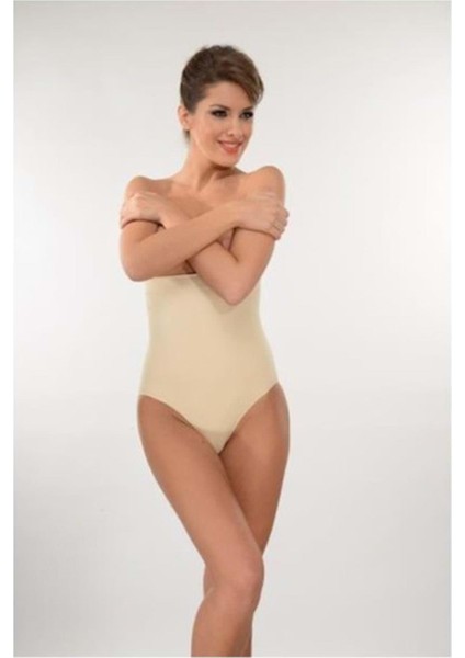 Kadın Beyaz Korseli Yüksek Bel Külot 1008