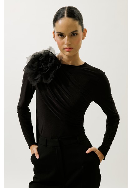 Luna Çiçek Broş Siyah modelleri