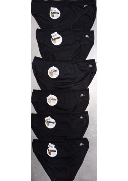 Kadın Siyah 6'ı Paket Likralı Modal Külot 1850-S