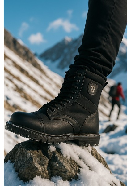 Içi Kürklü Termo Kaymaz Taban Siyah Erkek Postal Bot