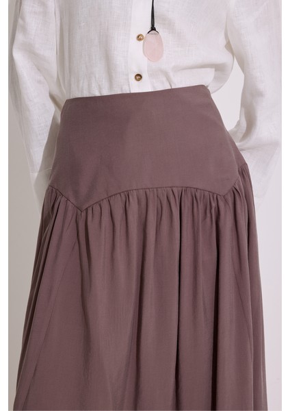 Modal Büzgülü Uzun Etek Gül Kurusu fırsatları