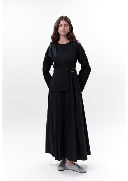 Cepli Kemer Detaylı Elbise Lacivert fiyatları