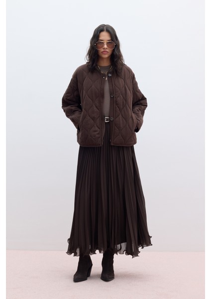 Pliseli Etek Kahverengi fırsatları