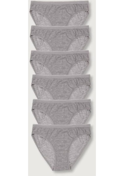 Kadın Gri 6'lı Paket Bikini Külot ELF568T0635CCM6