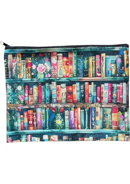 Kitap Desenli Makyaj Çantası/ Kalemlik