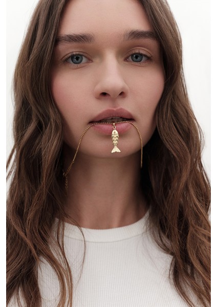 Mini Gold Balık Kolye Standart