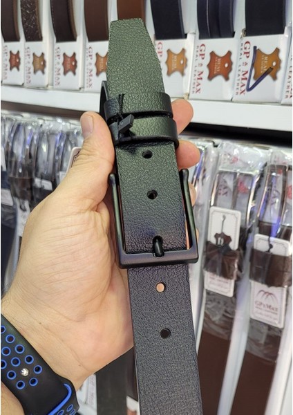 2 Adet 100 % Hakiki Deri Siyah Erkek Kumaş Kemer 3.4 cm fırsatları