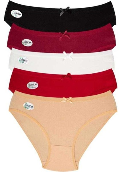 Kadın Renkli Bamboo Slip Külot 12 Adet