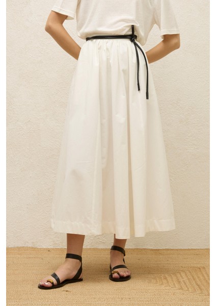 Katy Gabardin Büzgülü Etek Ekru indirimleri