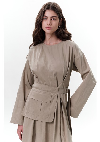 Cepli Kemer Detaylı Elbise Yeşil fiyatları