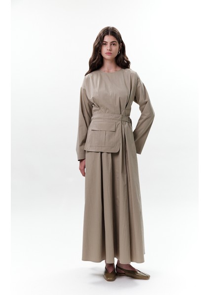 Cepli Kemer Detaylı Elbise Yeşil modelleri