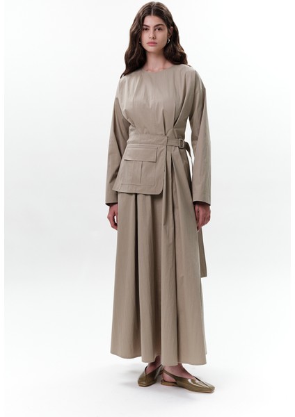 Cepli Kemer Detaylı Elbise Yeşil fırsatları