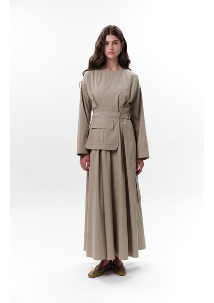 Cepli Kemer Detaylı Elbise Yeşil indirimleri