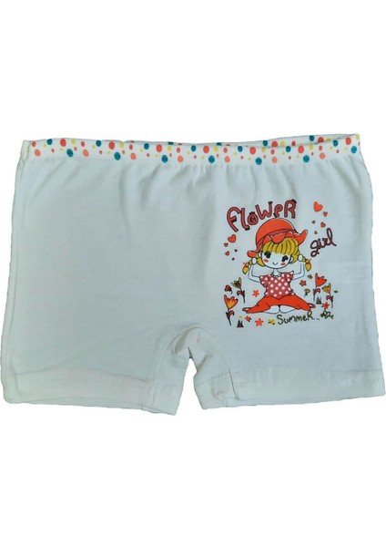 12LI Kız Çocuk Renkli Likralı Pamuklu Boxer Külot modelleri