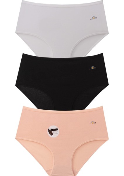 Yüksek Bel Logolu Modal Basic Külot 3'lü Paket - 1851