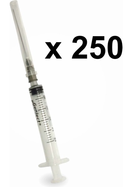 2,5ml 3 Parça (Contalı) (22G / 38MM) Uzun Siyah Uçlu - 250'LI Kutu fiyatları