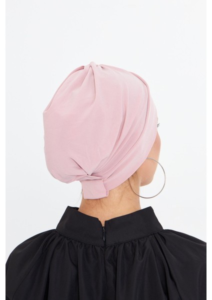 Pudra Pratik Hazır Geçmeli Tesettür Bone Sandy Kumaş Çapraz Büzgülü 1801_06 fırsatları