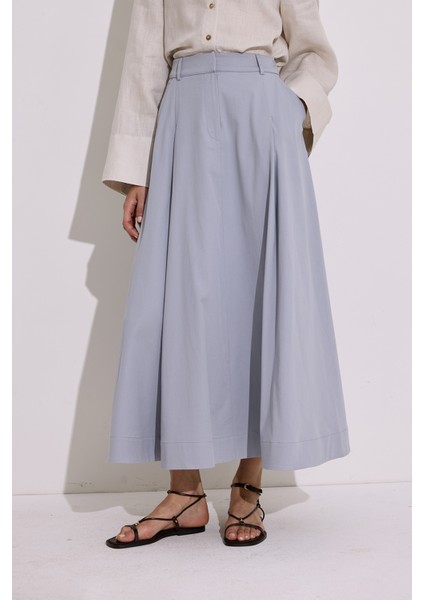 Cep Detaylı Geniş Etek Indigo modelleri