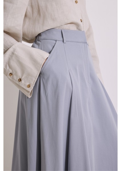 Cep Detaylı Geniş Etek Indigo fırsatları