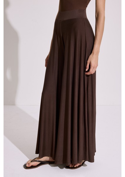 Dökümlü Rahat Pantolon Kahverengi indirimleri