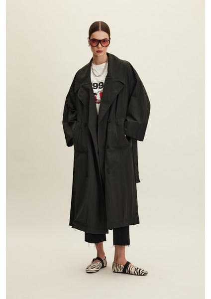 Jude Oversıze Trençkot Antrasit