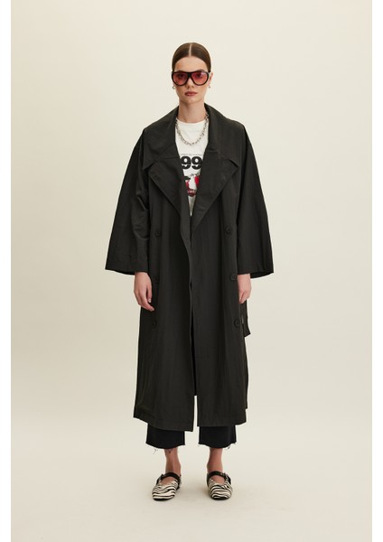 Jude Oversıze Trençkot Antrasit modelleri