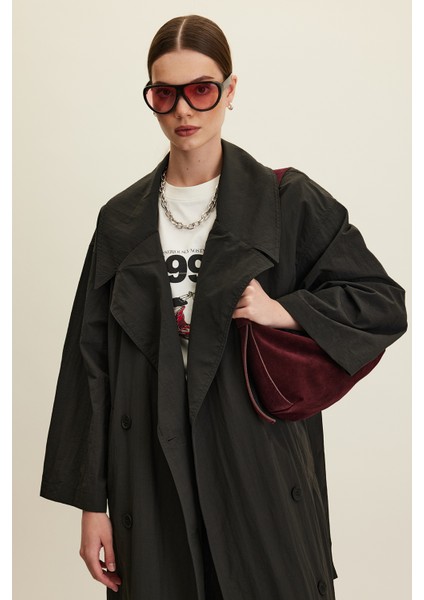 Jude Oversıze Trençkot Antrasit