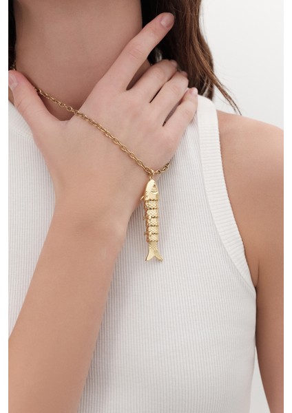 Kalın Zincirli Balık Kolye Standart