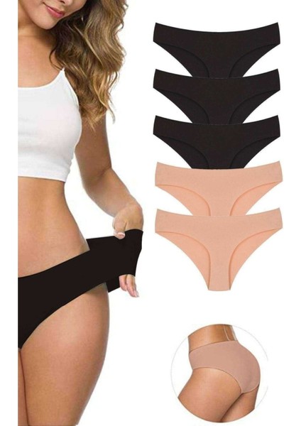 Kadın Lazer Kesim Dikişsiz Esnek Iz Yapmayan Toparlayıcı Yüksek Bel 5 Li 5 Adet Lazer Külot