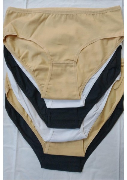 6 Adet 2 Siyah 2 Beyaz 2 Ten Bikini Külot