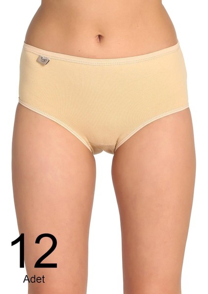Kadın 12'li Paket Likralı Pamuk Bato Külot