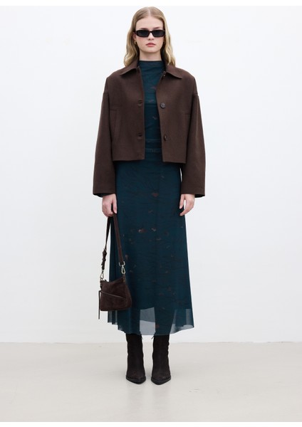 Desenli Geniş Kol Tül Elbise Freesıa modelleri