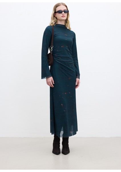 Desenli Geniş Kol Tül Elbise Freesıa indirimleri