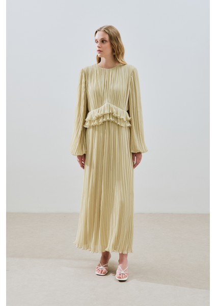 Mila Piliseli Katlı Elbise Adaçayı indirimleri