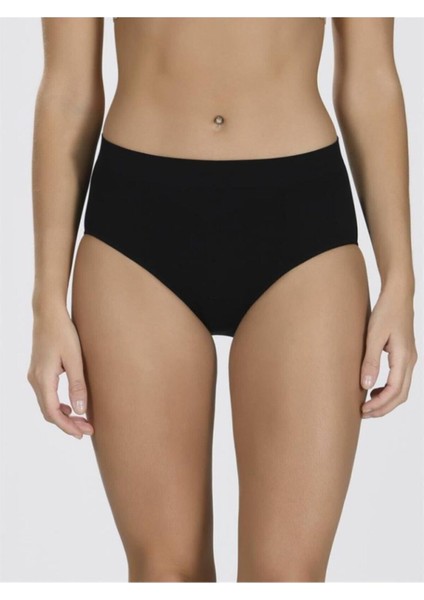 Kadın Siyah Dikişsiz Esnek Slip Külot