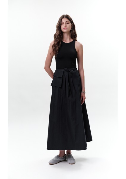 Cep Kemerli Etek Lacivert