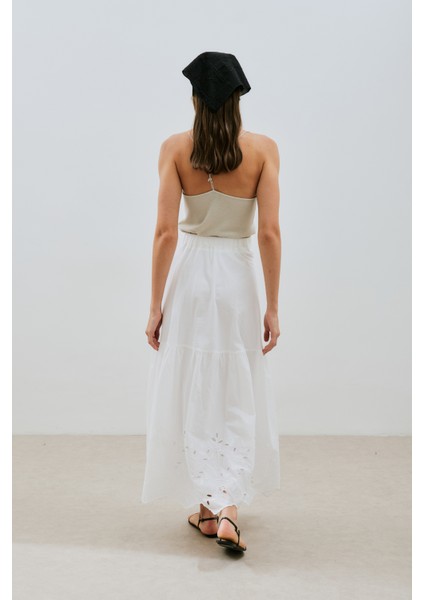 Nakışlı Uzun Etek Ekru fırsatları