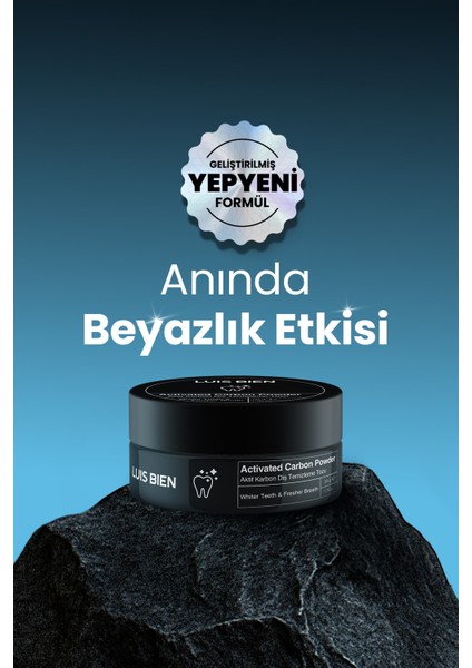 Organik Aktif Karbonlu Diş Beyazlatma Tozu – Çay, Kahve & Sigara Lekesi Karşıtı, 50 g