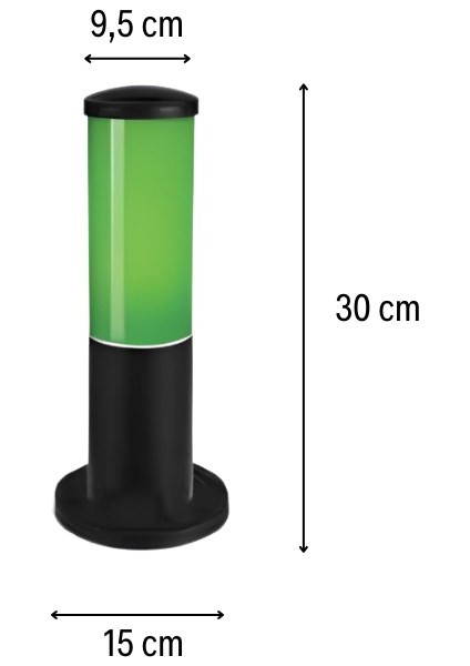 Bollard Yeşil Set Üstü Direk 30CM Abs Plastik Aydınlatma Armatürü 9w Beyaz Ampul Dahil 13402 fiyatları