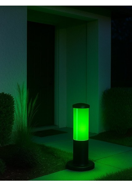 Bollard Yeşil Set Üstü Direk 30CM Abs Plastik Aydınlatma Armatürü 9w Beyaz Ampul Dahil 13402 modelleri