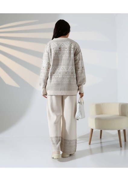 Jakarlı Oversize Alt-Üst Triko Takım indirimleri